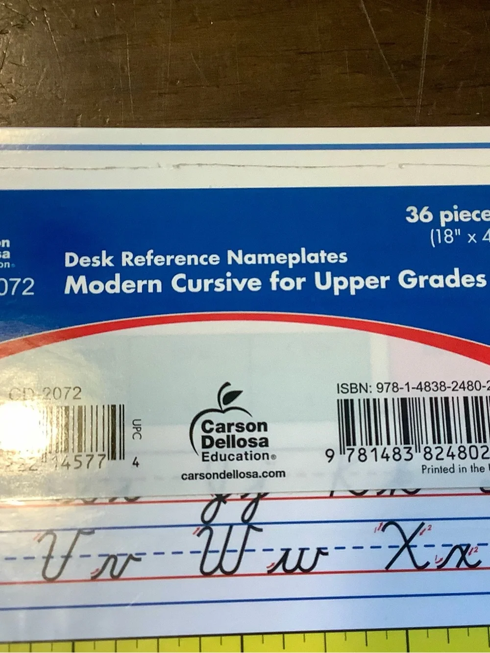 Desk Reference Nameplates Modern Cursive for Upper Grades